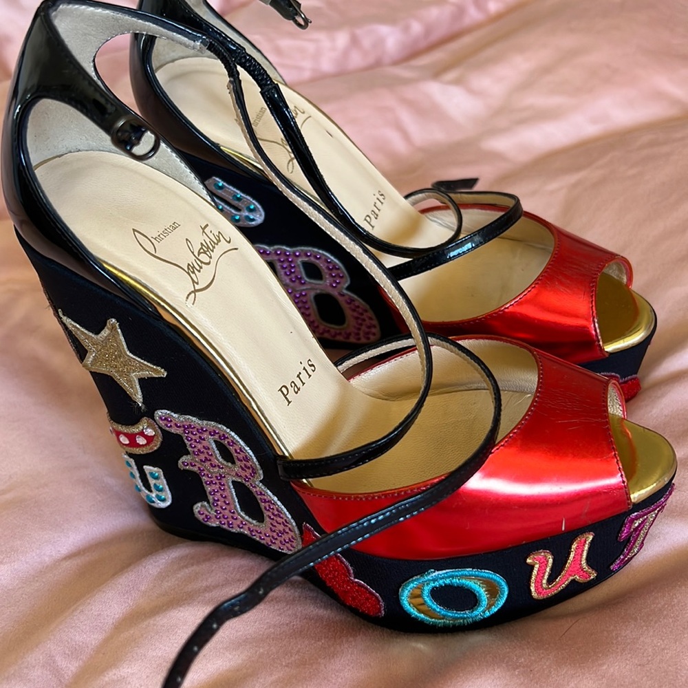 Louboutin wedge Zappa 20th anniversary 35.5 (no box)